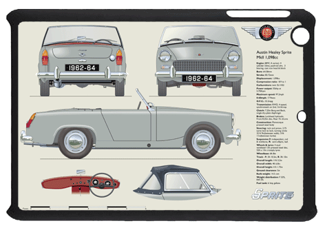 Austin Healey Sprite MkII 1962-64 Small Tablet Covers